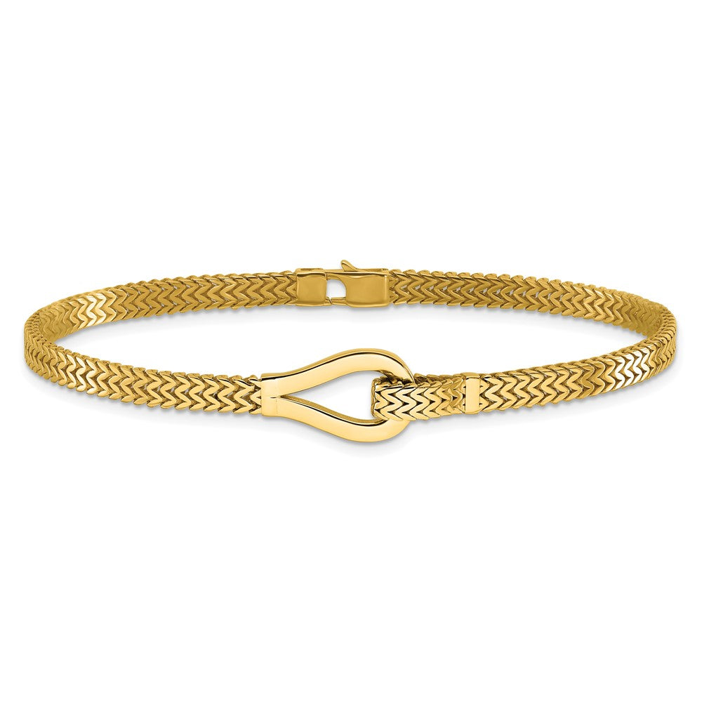 14K Yellow Gold Polished Fancy Buckle Bracelet