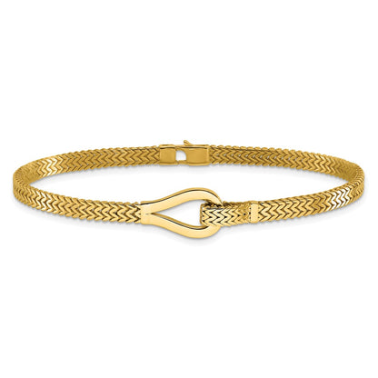 14K Yellow Gold Polished Fancy Buckle Bracelet