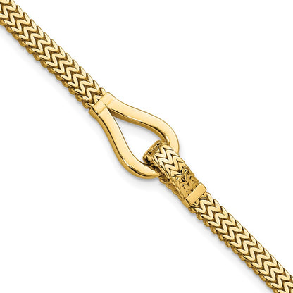 14K Yellow Gold Polished Fancy Buckle Bracelet