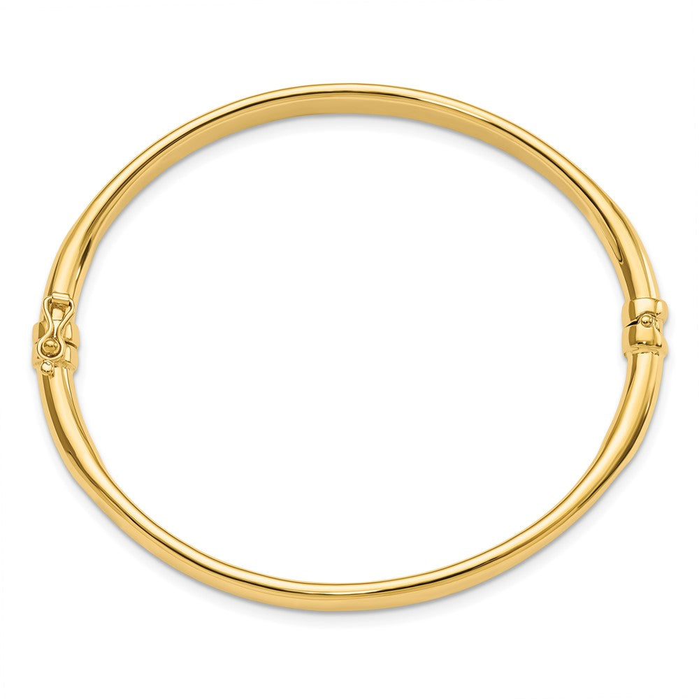 14K Yellow Gold Polished Hinged Bangle