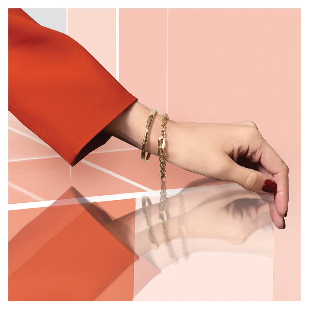 14K Yellow Gold Polished Hinged Bangle