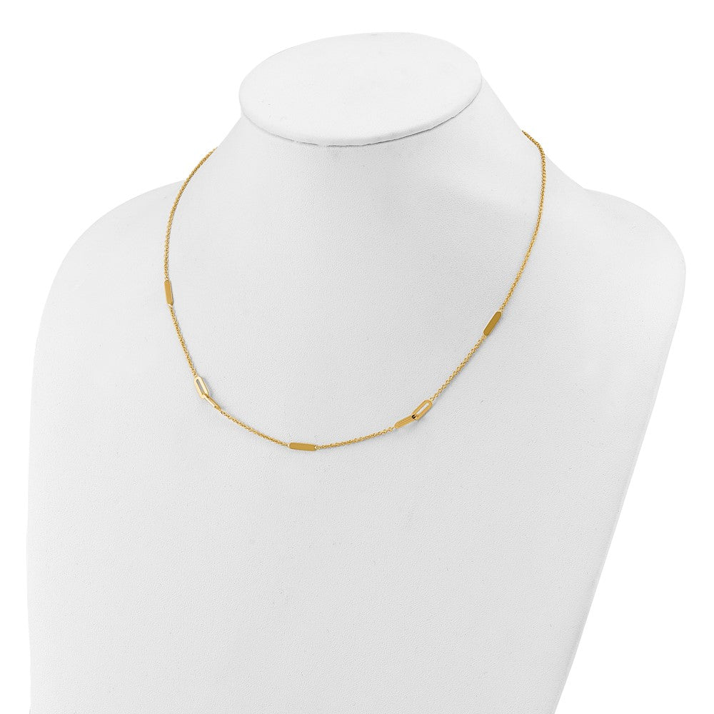 14K Yellow Gold Polished Fancy Link With 2In Ext. Necklace