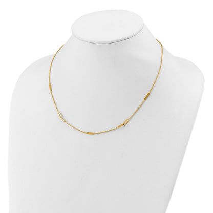14K Yellow Gold Polished Fancy Link With 2In Ext. Necklace