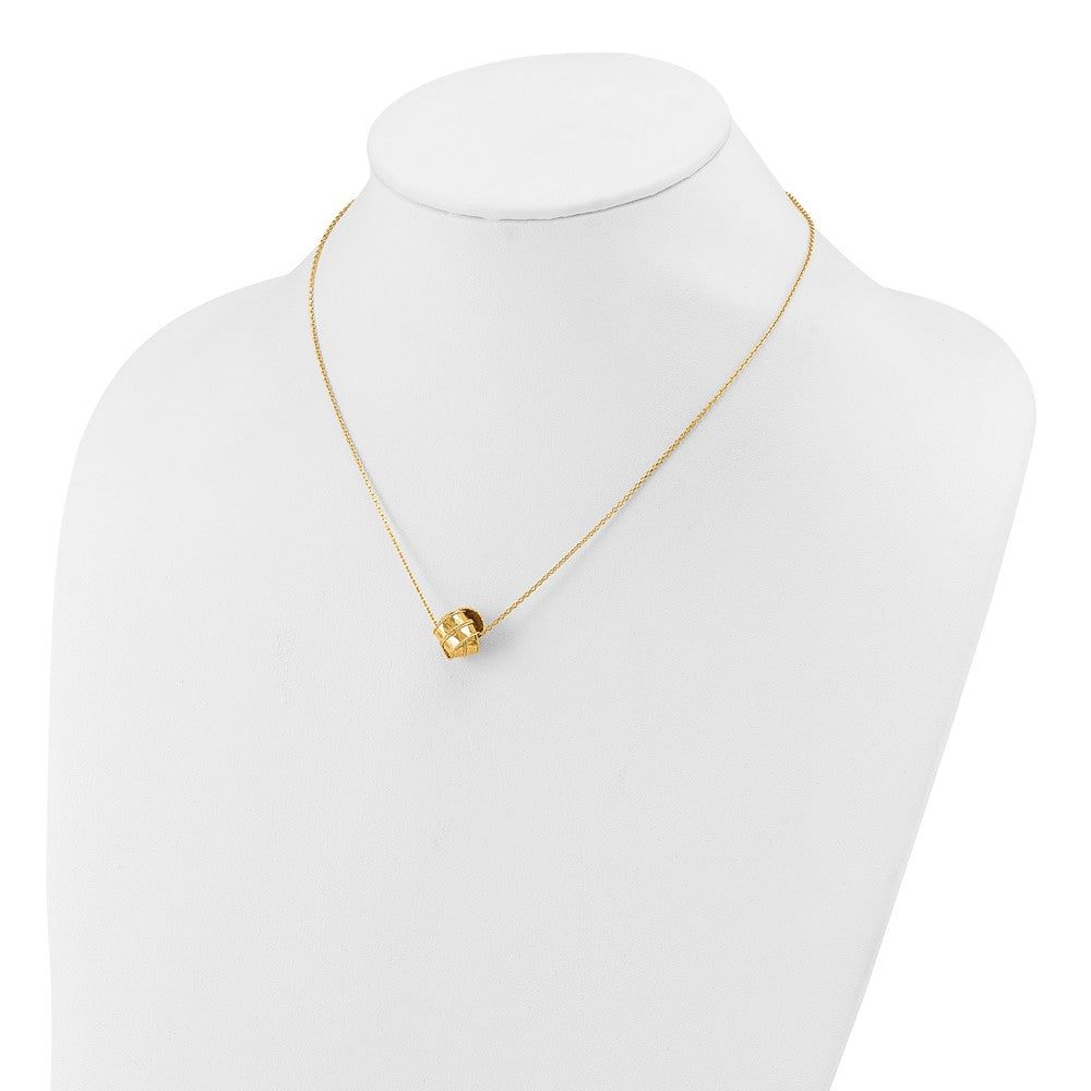 14K Yellow Gold Polished And Diamond Cut Fancy Knot With 2In Ext. Necklace