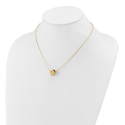 14K Yellow Gold Polished And Diamond Cut Fancy Knot With 2In Ext. Necklace