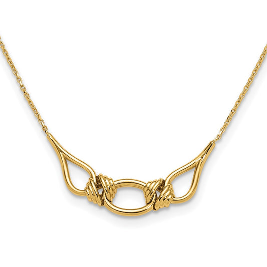 14K Yellow Gold Polished Fancy With 2In Ext. Necklace