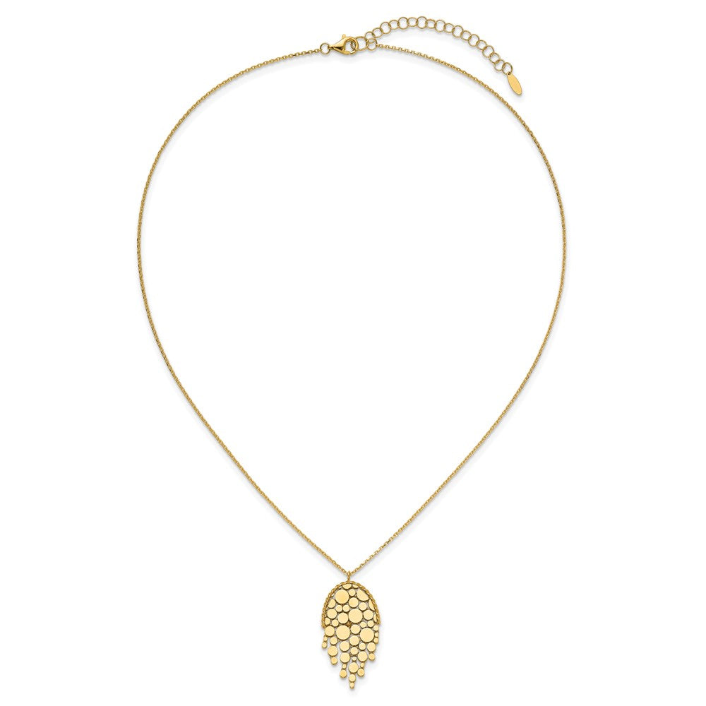 14K Yellow Gold Polished Fancy With 2In Ext. Necklace