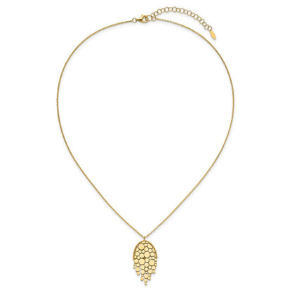 14K Yellow Gold Polished Fancy With 2In Ext. Necklace