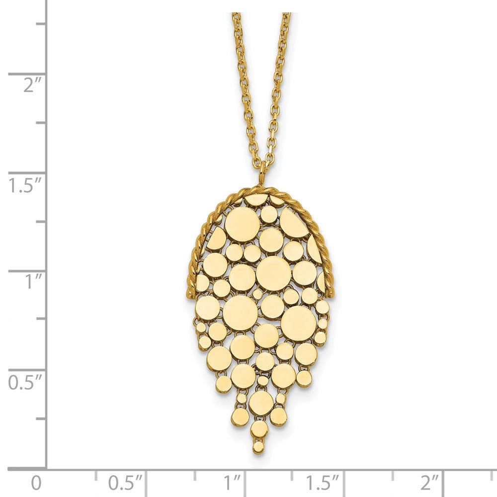 14K Yellow Gold Polished Fancy With 2In Ext. Necklace