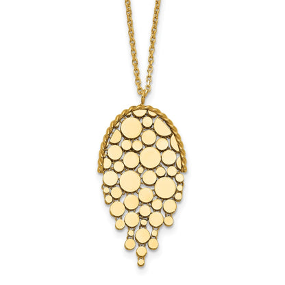 14K Yellow Gold Polished Fancy With 2In Ext. Necklace