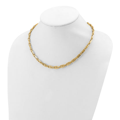 14K Yellow Gold Polished Fancy Link Necklace