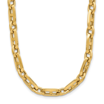 14K Yellow Gold Polished Fancy Link Necklace
