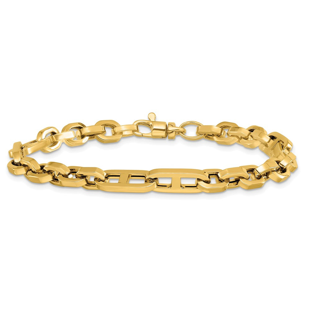 14K Yellow Gold Polished Fancy Link Bracelet