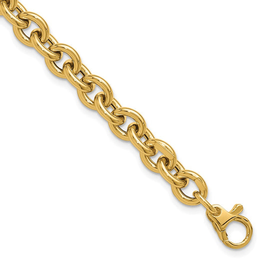14K Yellow Gold Polished Fancy Link Bracelet