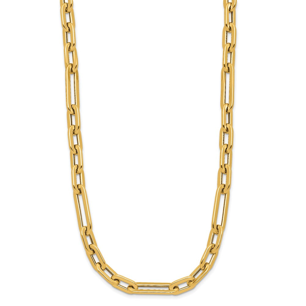 14K Yellow Gold Polished Fancy Link Toggle Clasp Necklace