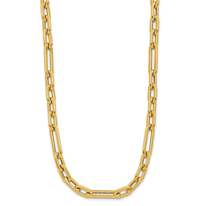 14K Yellow Gold Polished Fancy Link Toggle Clasp Necklace