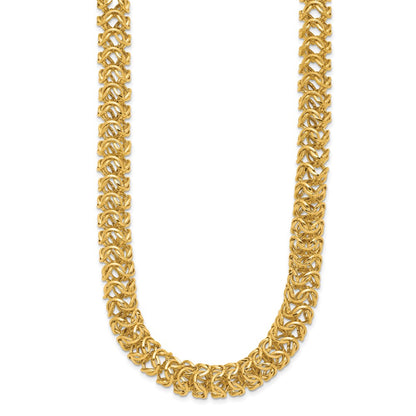 14K Yellow Gold Polished Woven Link Necklace