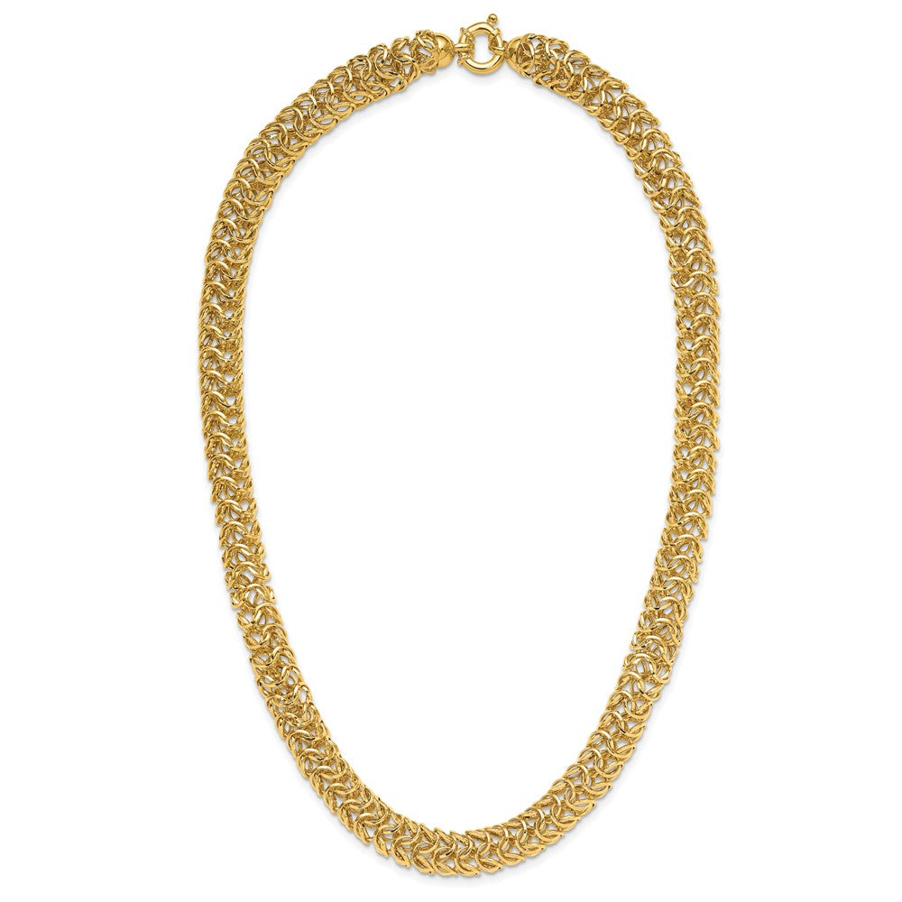 14K Yellow Gold Polished Woven Link Necklace