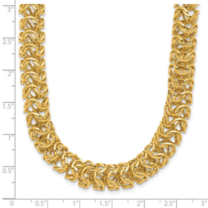 14K Yellow Gold Polished Woven Link Necklace