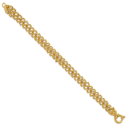 14K Yellow Gold Polished Woven Link Bracelet