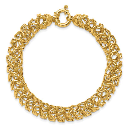 14K Yellow Gold Polished Woven Link Bracelet