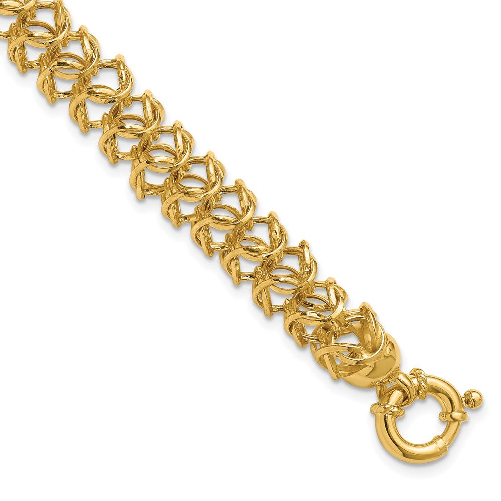 14K Yellow Gold Polished Woven Link Bracelet