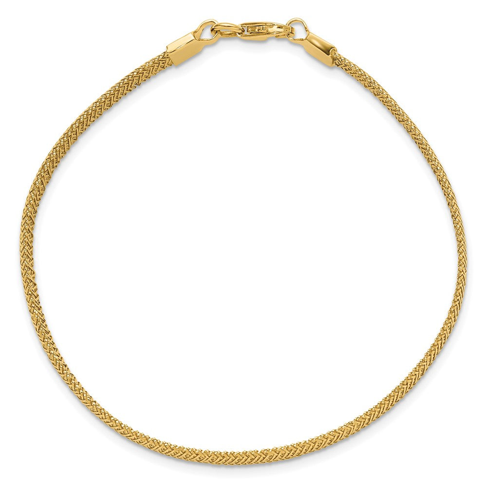 14K Yellow Gold Polished Woven Dome Bracelet