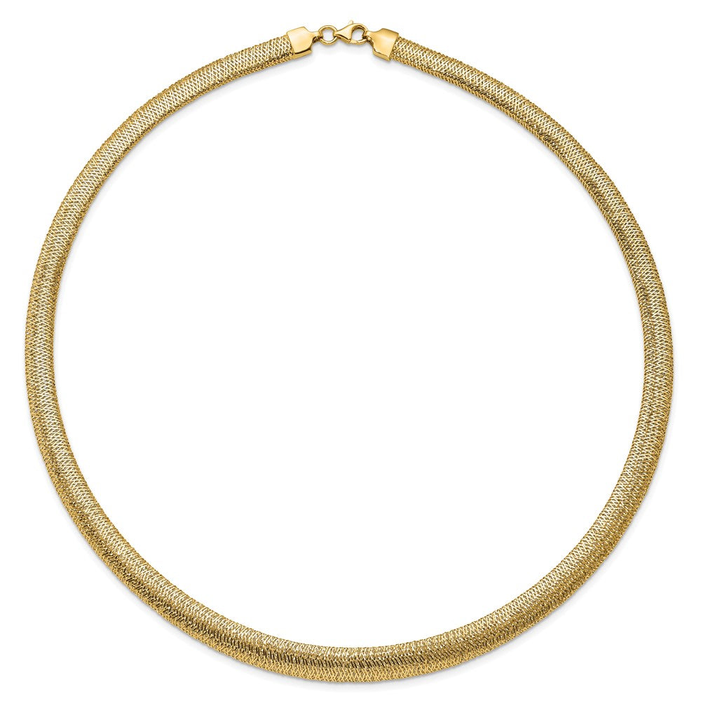14K Yellow Gold Polished Woven Dome Necklace