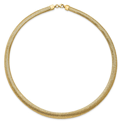 14K Yellow Gold Polished Woven Dome Necklace