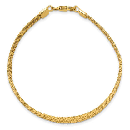 14K Yellow Gold Polished Woven Graduated Dome Bracelet