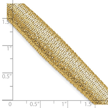 14K Yellow Gold Polished Woven Graduated Dome Bracelet