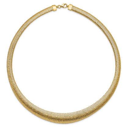 14K Yellow Gold Polished Woven Graduated Dome Necklace