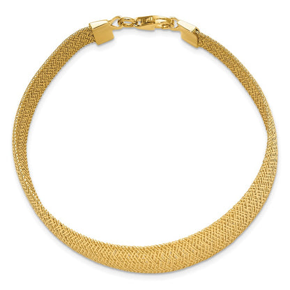 14K Yellow Gold Polished Woven Graduated Dome Bracelet