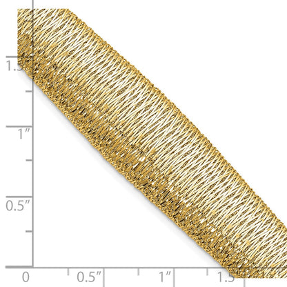 14K Yellow Gold Polished Woven Graduated Dome Bracelet