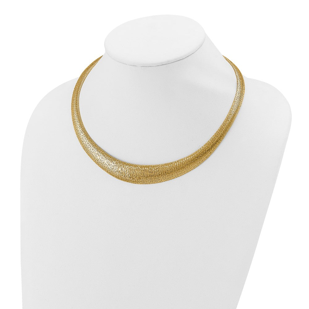 14K Yellow Gold Polished Woven Graduated Dome Necklace