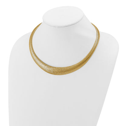 14K Yellow Gold Polished Woven Graduated Dome Necklace