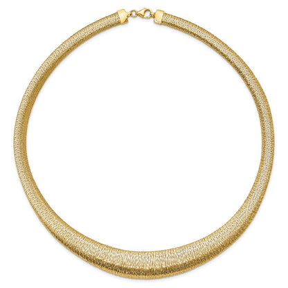 14K Yellow Gold Polished Woven Graduated Dome Necklace