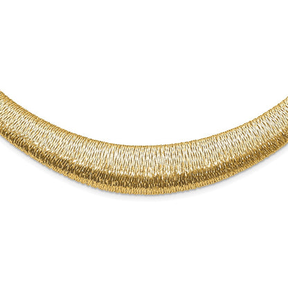 14K Yellow Gold Polished Woven Graduated Dome Necklace