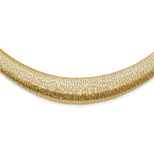 14K Yellow Gold Polished Woven Graduated Dome Necklace