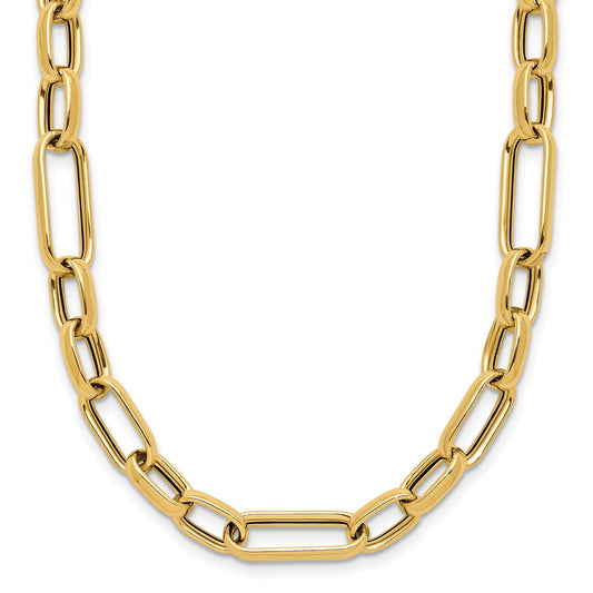 14K Yellow Gold Polished Fancy Link Necklace