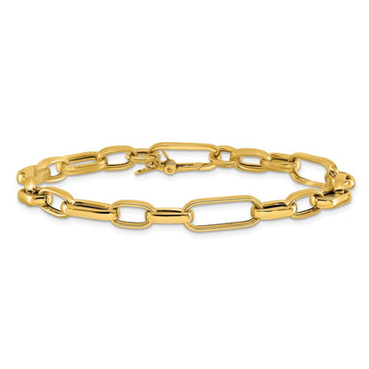 14K Yellow Gold Polished Fancy Link Bracelet