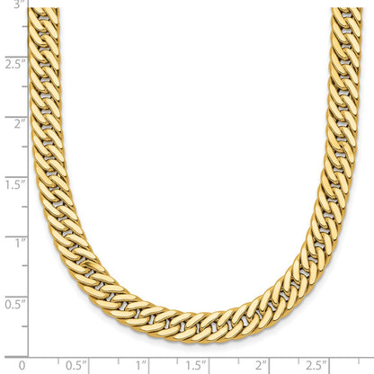 14K Yellow Gold Polished And Satin Reversible Fancy Curb Necklace