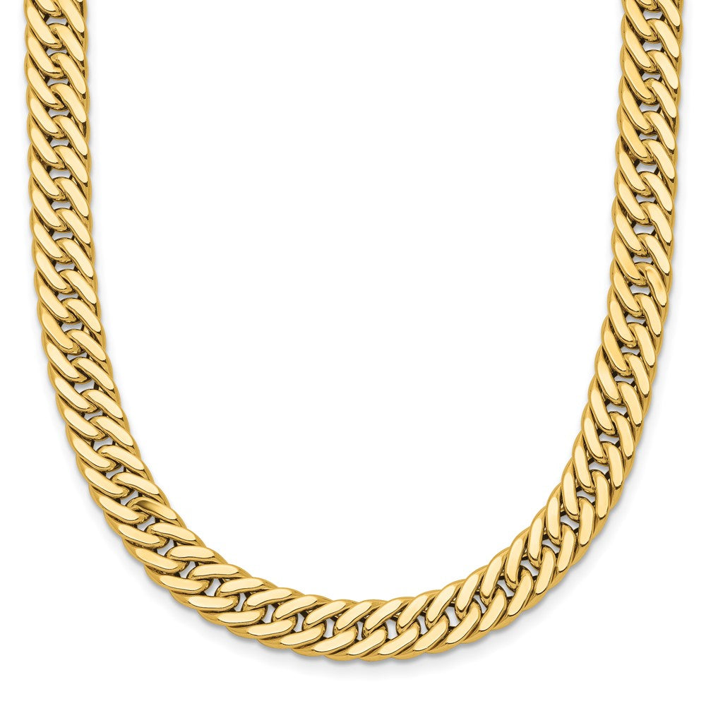 14K Yellow Gold Polished And Satin Reversible Fancy Curb Necklace
