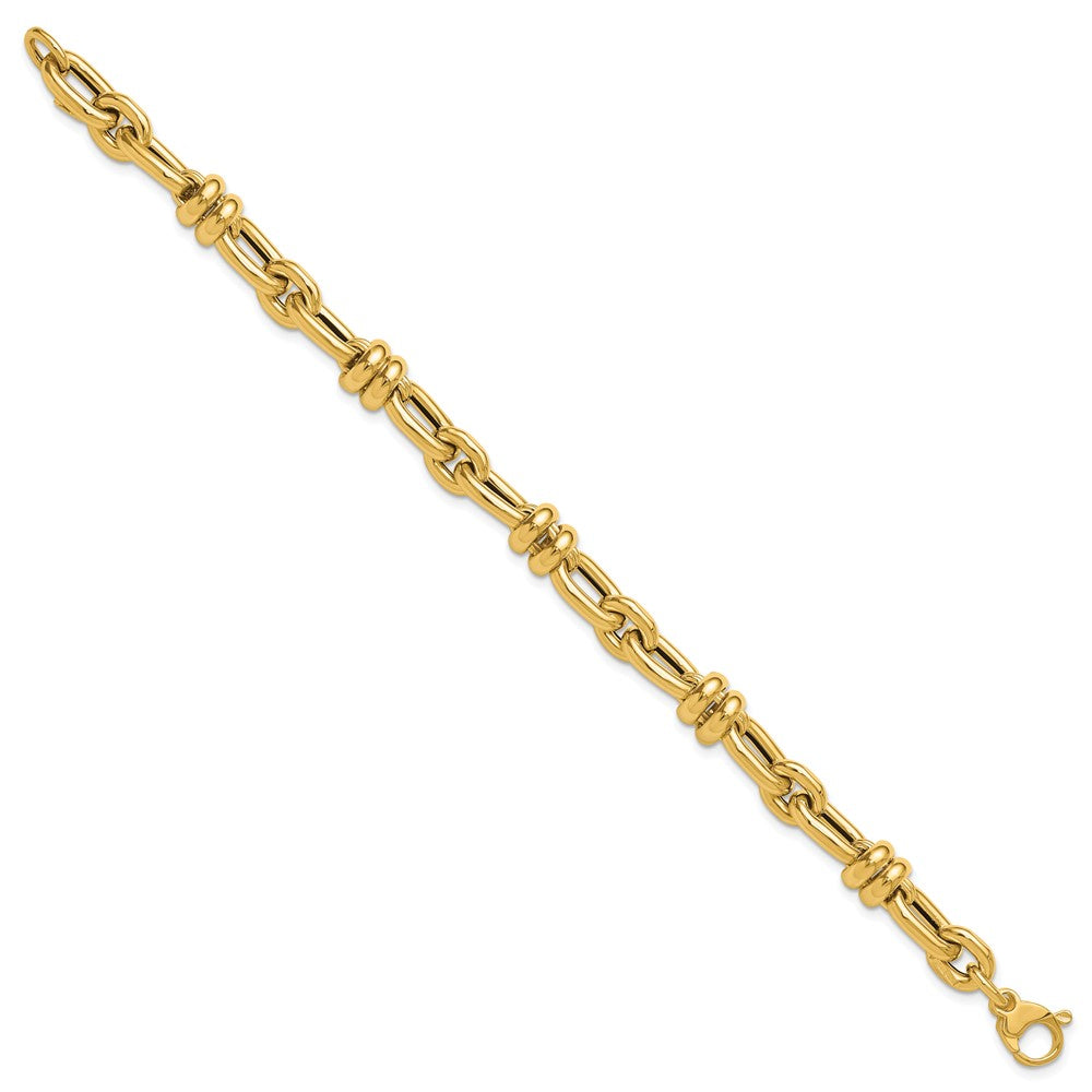 14K Yellow Gold Polished Fancy Link Bracelet