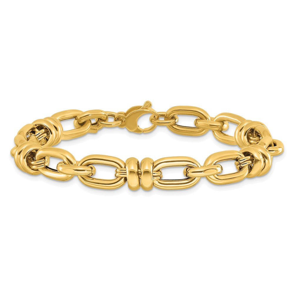 14K Yellow Gold Polished Fancy Link Bracelet