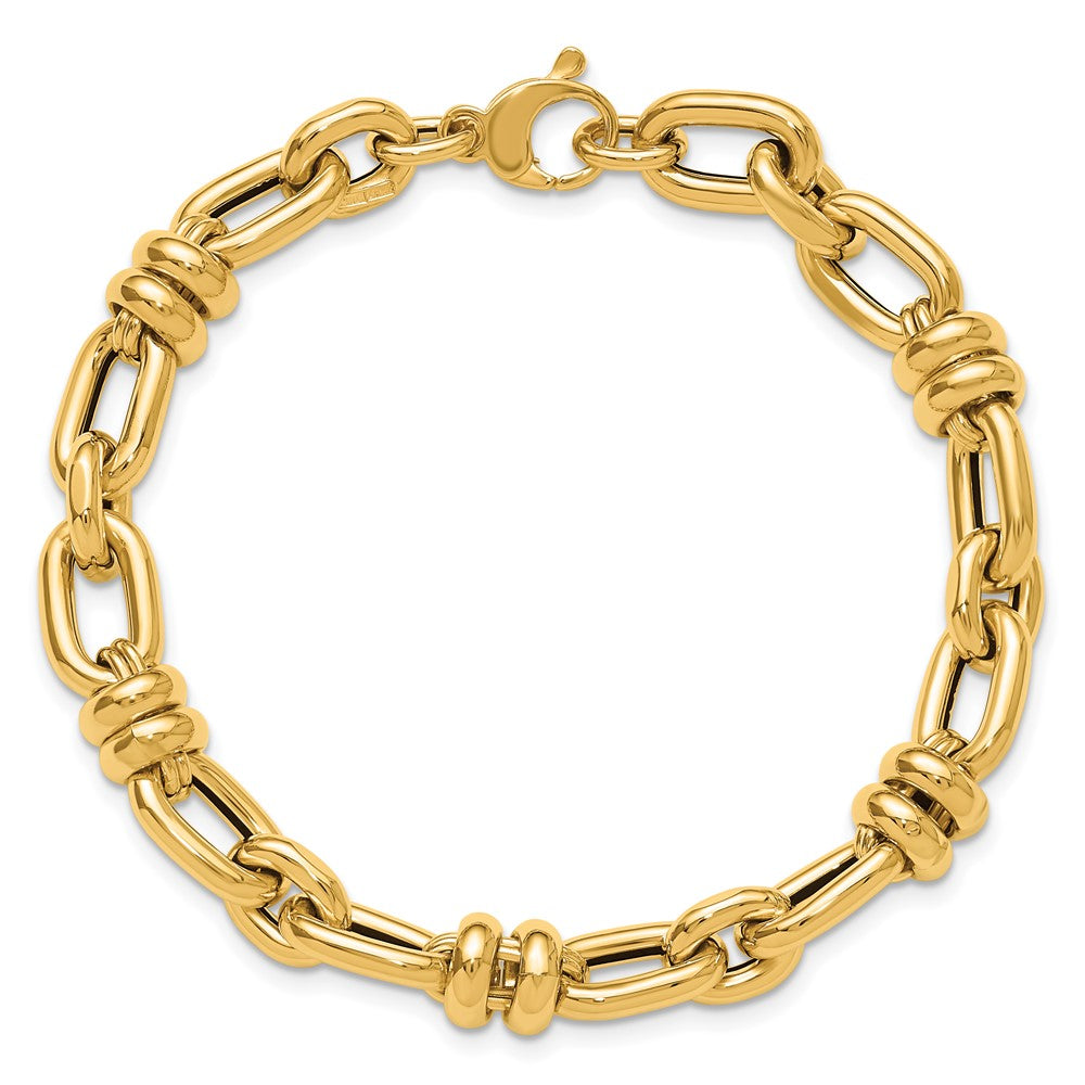 14K Yellow Gold Polished Fancy Link Bracelet