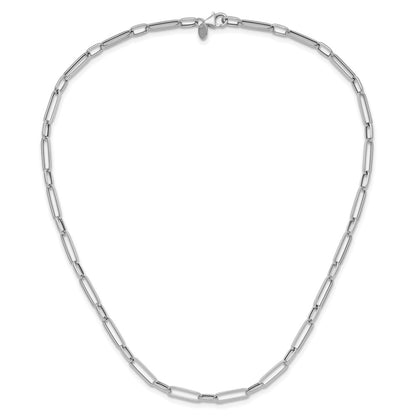 14K White Gold Polished And Textured Fancy Link Necklace