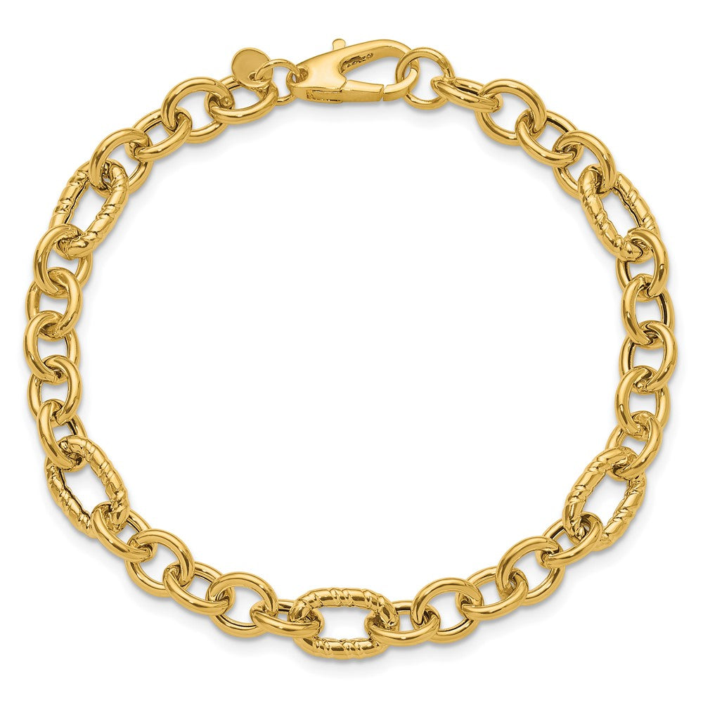 14K Yellow Gold Polished Fancy Link Bracelet