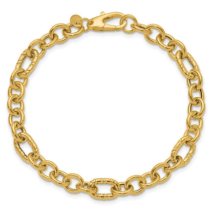 14K Yellow Gold Polished Fancy Link Bracelet