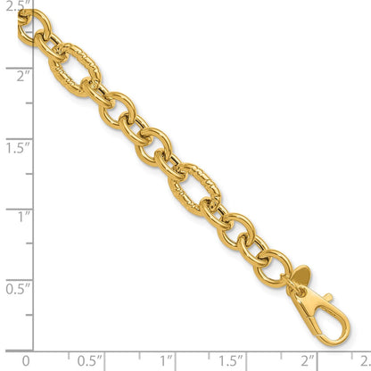 14K Yellow Gold Polished Fancy Link Bracelet